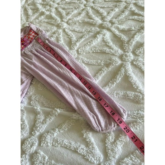 FREE PEOPLE Lavender Purple Floral Embroidered Bohemian Top Blouse Size Small - Picture 8 of 12